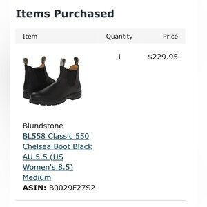 Blundstone BL558 Classic 550 Chelsea Boot Black AU 5.5 (US Women's 8.5) Medium